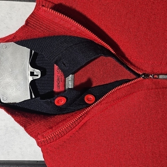 Luciano Visconti Red 1/4 Zip Pullover Sweater Size Large - Picture 4 of 7